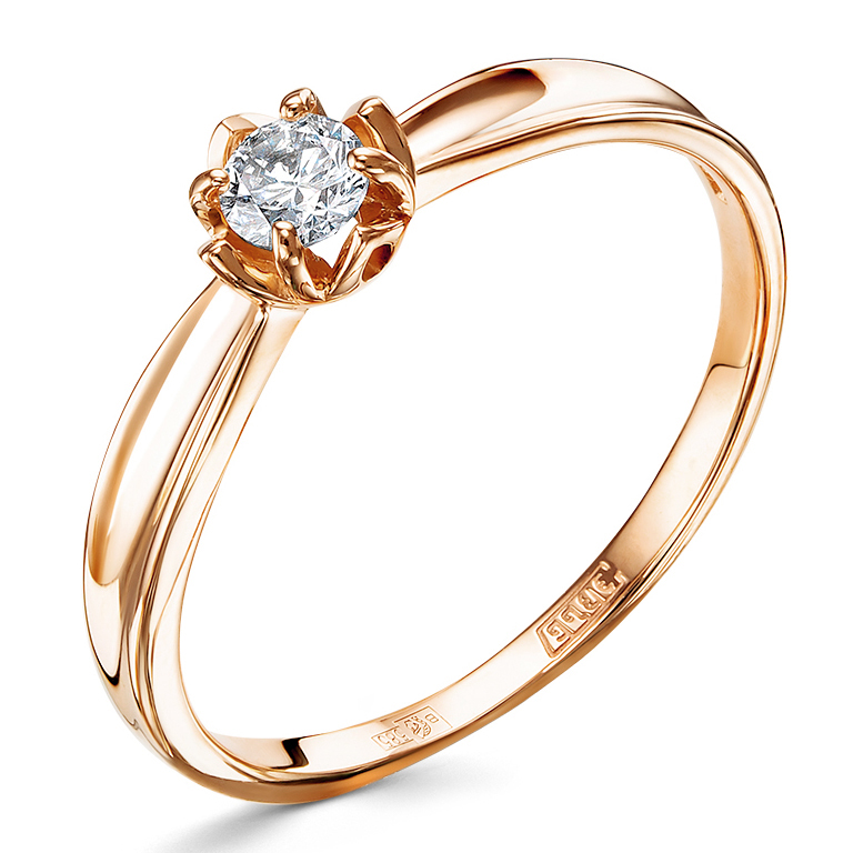 Кольцо, золото, бриллиант, 01-4921